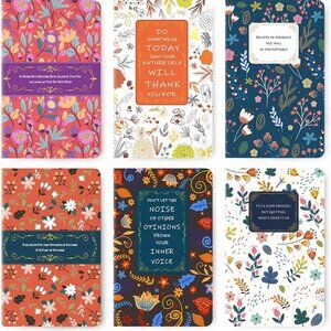 6 Packs Sewn-binding Pocket Notebook 96 Pages Lined, 48 Sheets, 5"x 8" Sturdy 22